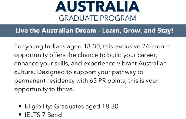 Australia Graduate Program: Opportunity for Graduates (18-30) with IELTS 7 Band in $2,000